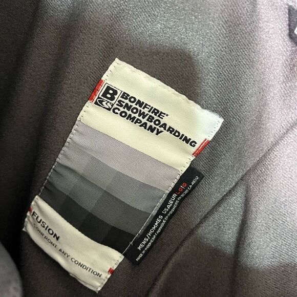 Bonfire Mens Snowboarding Pants Size L Black Cargo Zip Pockets - Picture 10 of 16